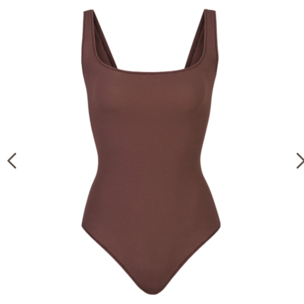 SKIMS cotton rib bodysuit, Garnet XS NWT